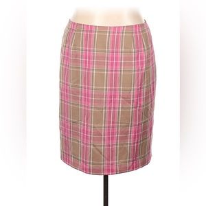 Pink plaid 100% wool skirt plus size size 20